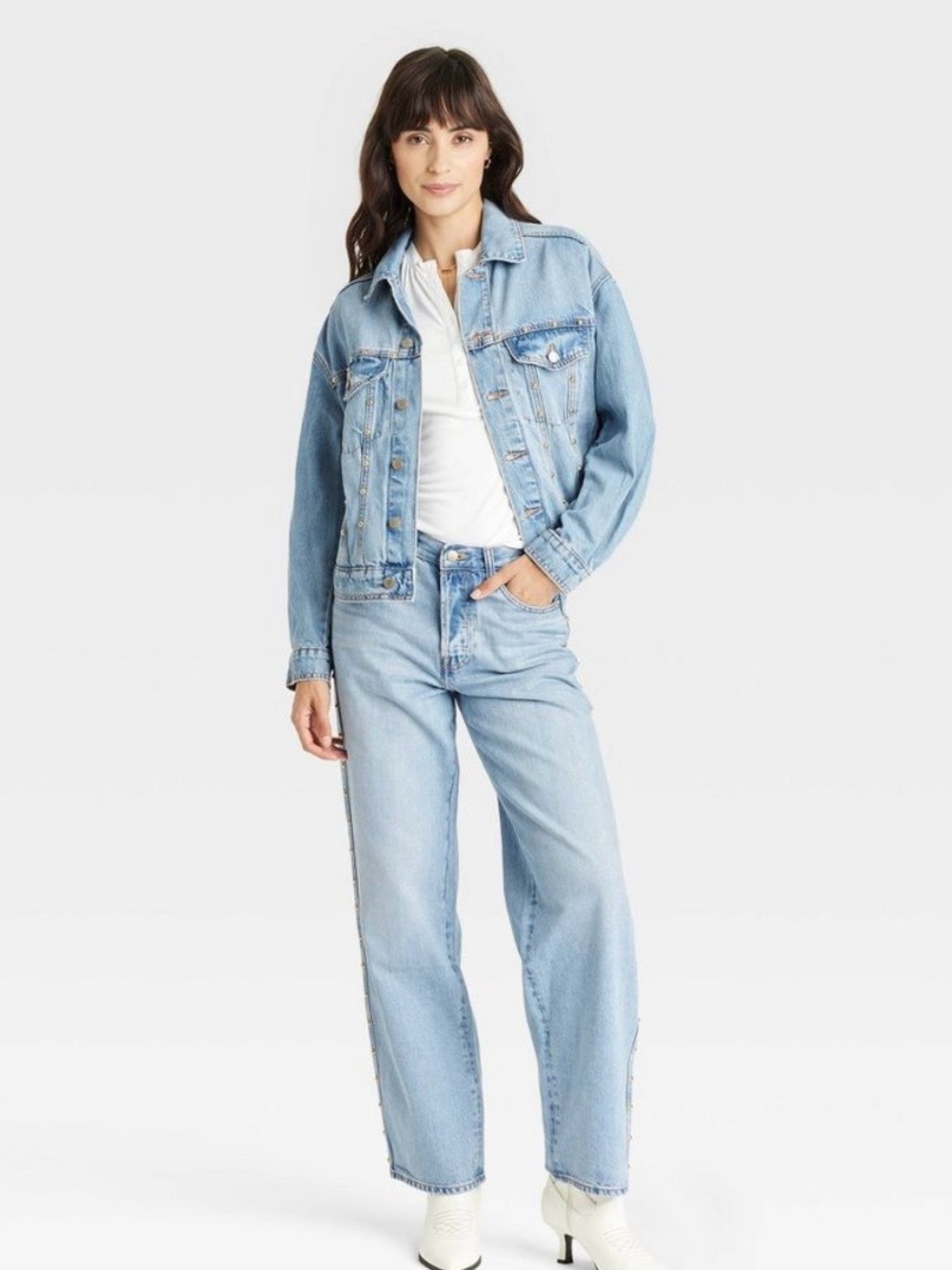 Universal Thread Studded Denim Jacket - Picture 3 of 7